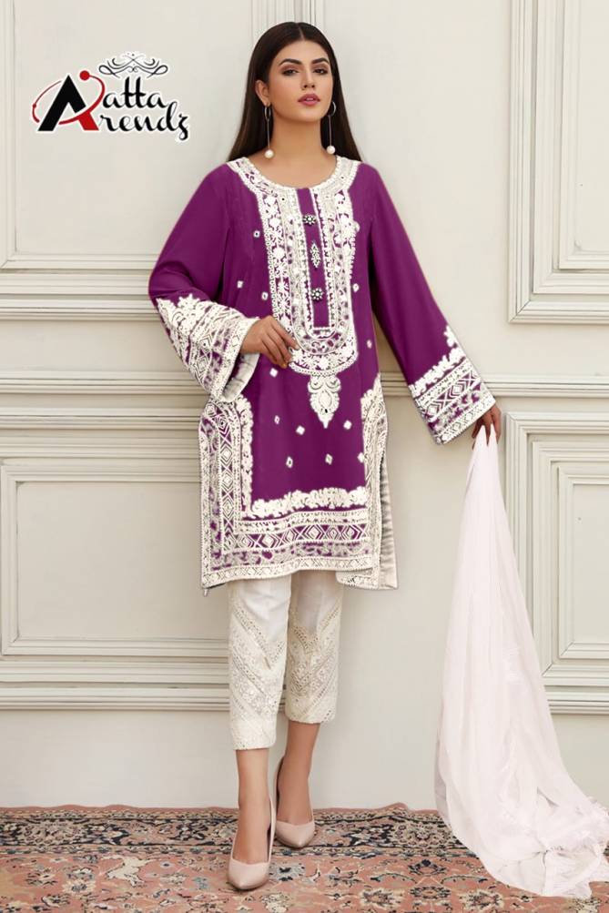 Atta Trendz 2703 New Exclusive Wear Georgette Top And Pant With Dupatta Collection